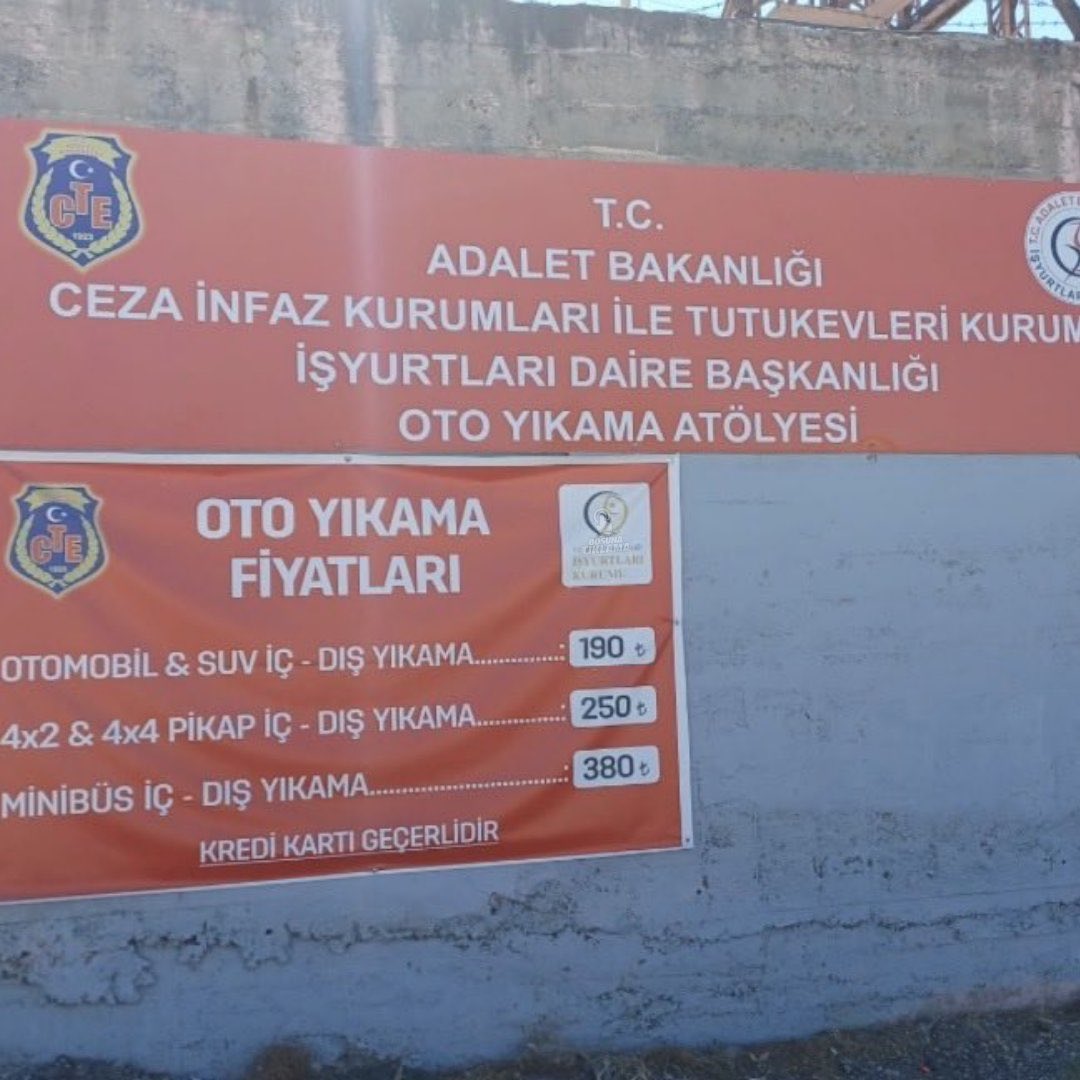 Malatya’da Mahkumlar Tarafından İşletilen Oto Yıkama